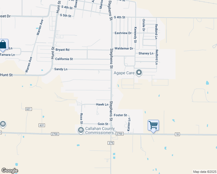 map of restaurants, bars, coffee shops, grocery stores, and more near 1008 Stephens Street in Clyde