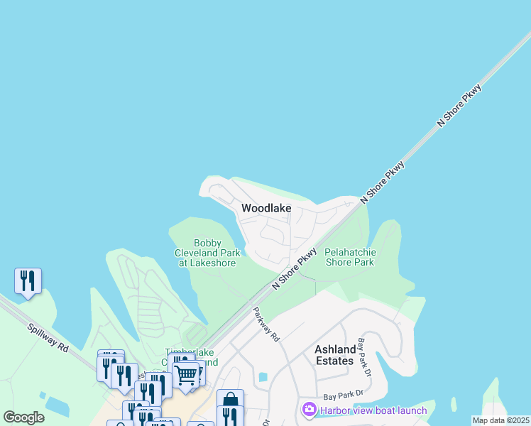 map of restaurants, bars, coffee shops, grocery stores, and more near 1040 Windrose Drive in Brandon