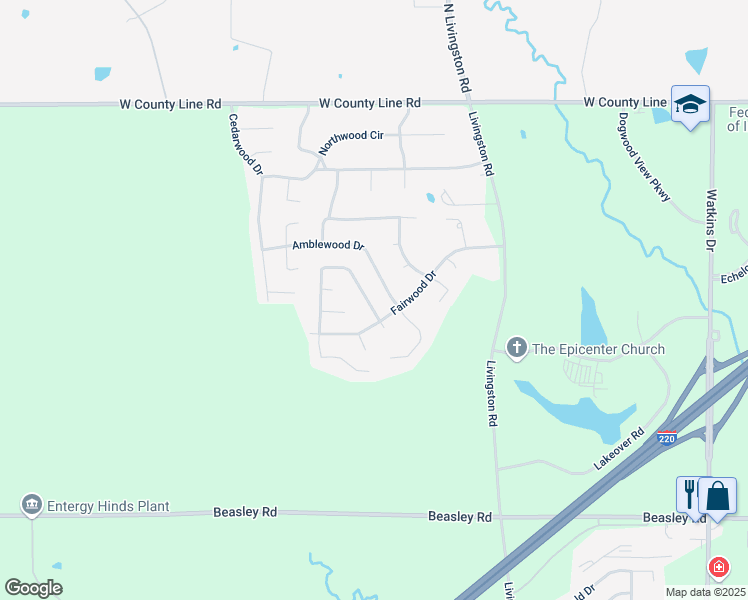 map of restaurants, bars, coffee shops, grocery stores, and more near 6207 Tanglewood Drive in Jackson