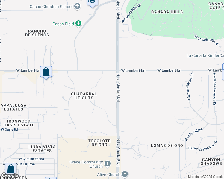 map of restaurants, bars, coffee shops, grocery stores, and more near 10255 North La Cholla Boulevard in Oro Valley