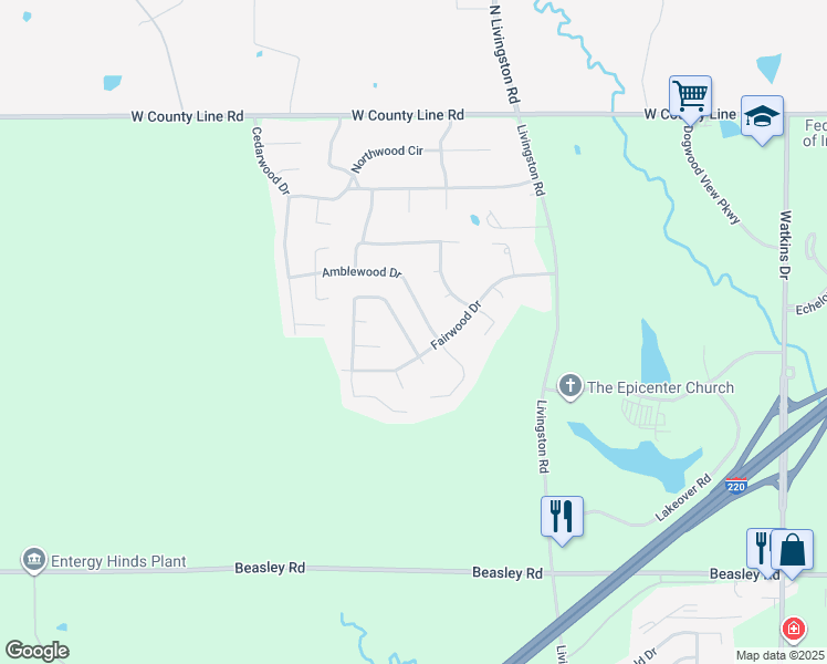 map of restaurants, bars, coffee shops, grocery stores, and more near 6207 Tanglewood Drive in Jackson
