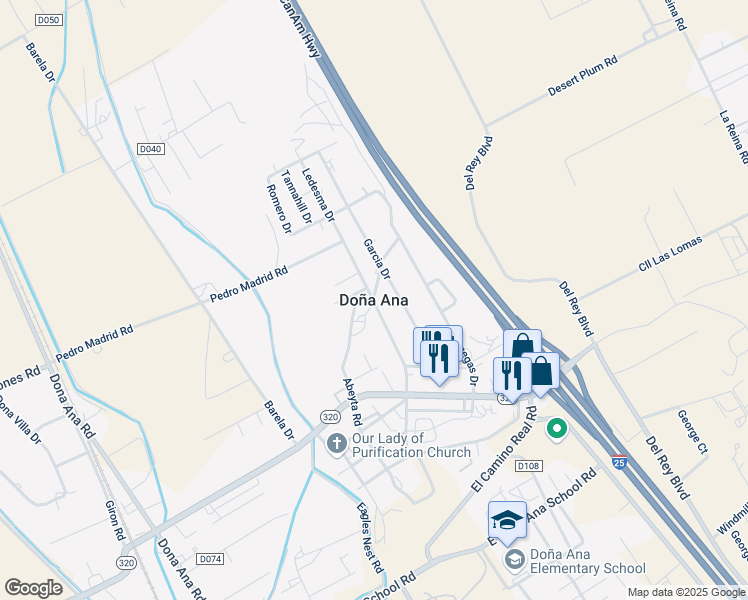 map of restaurants, bars, coffee shops, grocery stores, and more near in Doña Ana