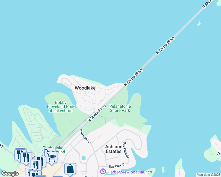 map of restaurants, bars, coffee shops, grocery stores, and more near 405 Lake Barnett Drive in Brandon