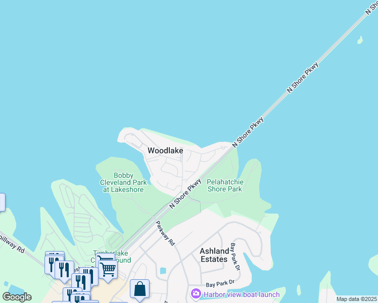 map of restaurants, bars, coffee shops, grocery stores, and more near 15 Lake Barnett Drive in Brandon
