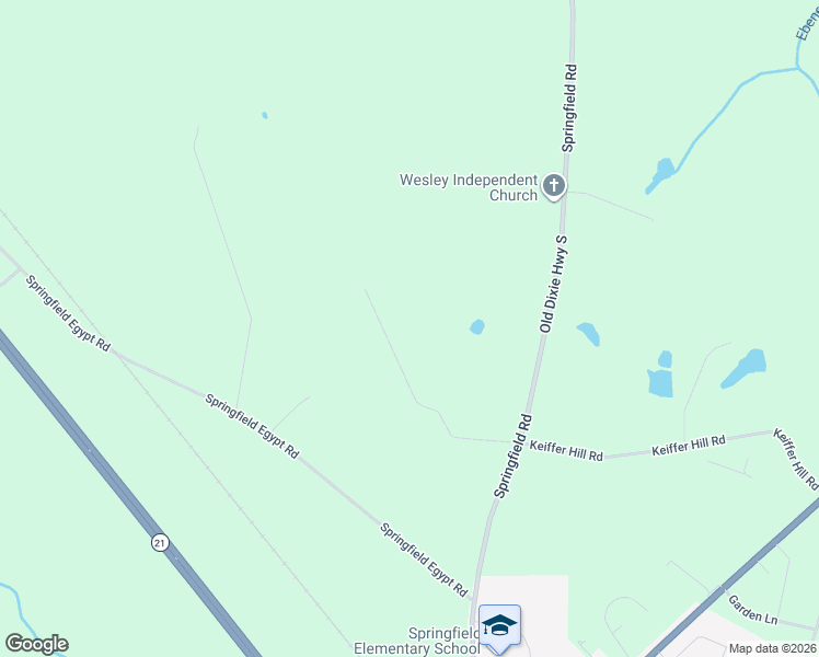 map of restaurants, bars, coffee shops, grocery stores, and more near 116 Dixie Drive in Springfield