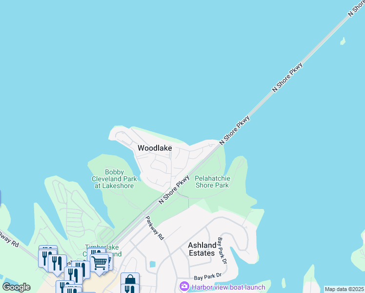 map of restaurants, bars, coffee shops, grocery stores, and more near 1 Lake Barnett Drive in Brandon