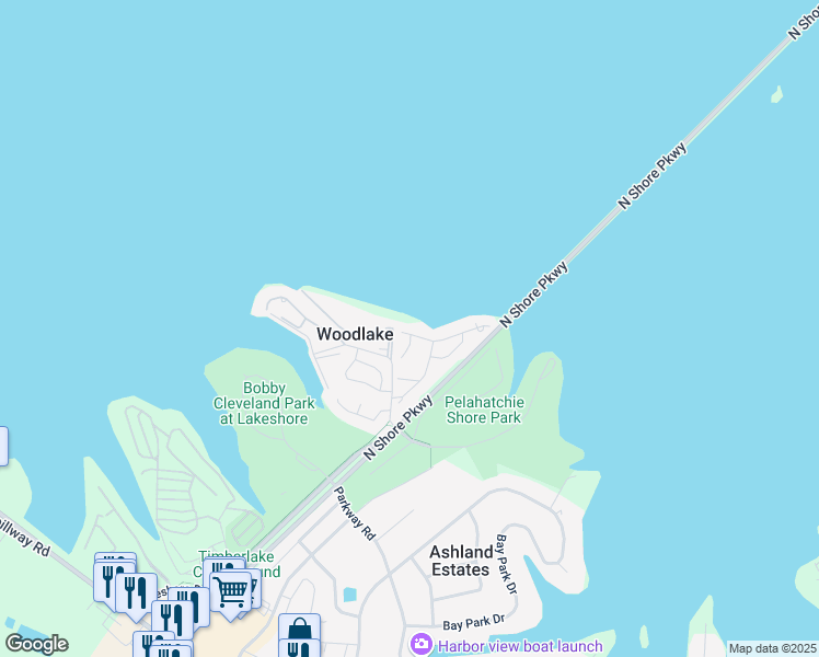 map of restaurants, bars, coffee shops, grocery stores, and more near 1 Lake Barnett Drive in Brandon