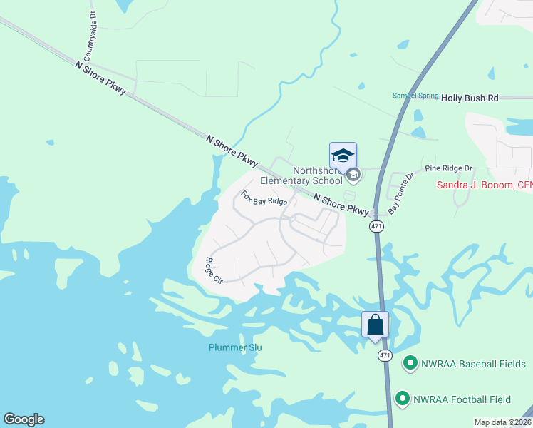 map of restaurants, bars, coffee shops, grocery stores, and more near 527 Ridge Circle in Brandon