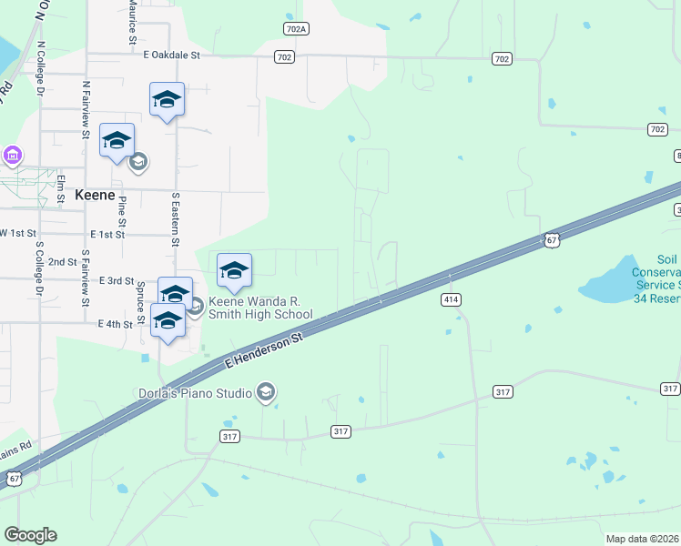 map of restaurants, bars, coffee shops, grocery stores, and more near 3525 U.S. 67 in Cleburne