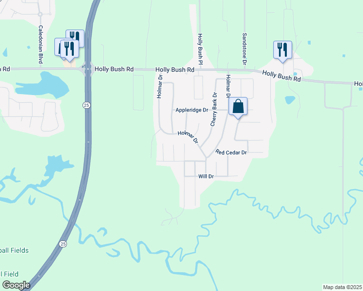 map of restaurants, bars, coffee shops, grocery stores, and more near 160 Holmar Drive in Brandon