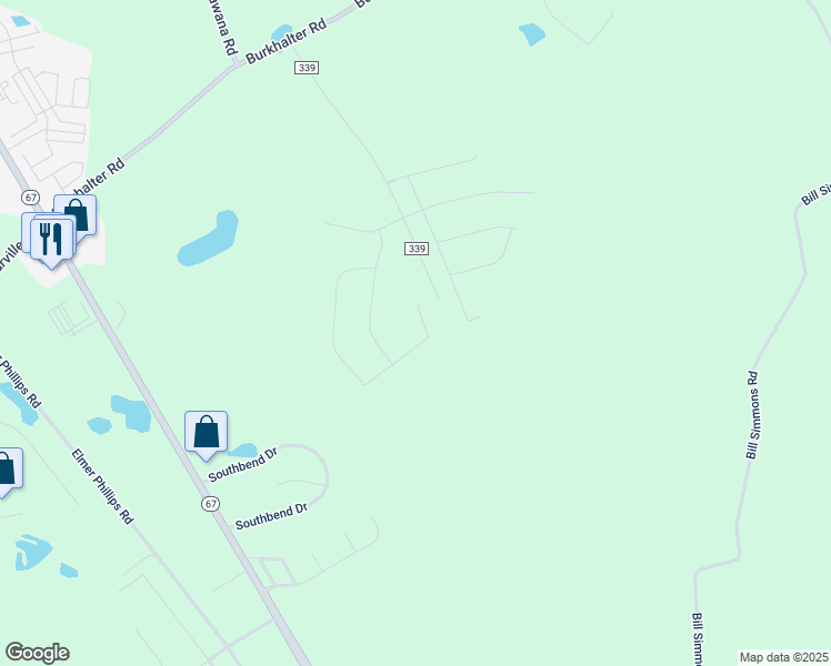 map of restaurants, bars, coffee shops, grocery stores, and more near Herman Rushing Road in Statesboro