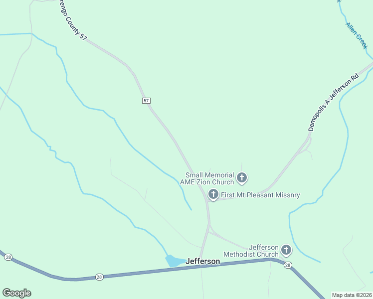 map of restaurants, bars, coffee shops, grocery stores, and more near 343 County Highway 57 in Demopolis