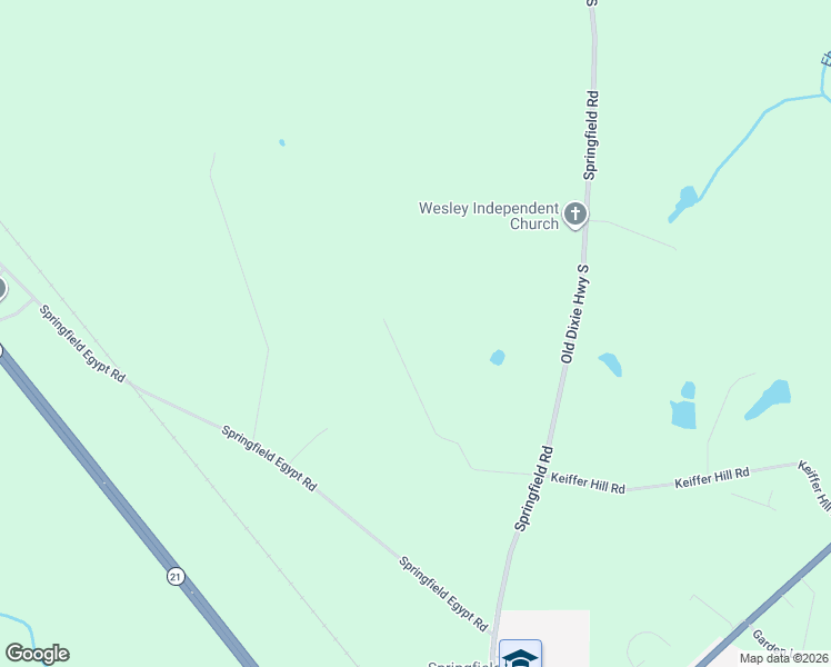 map of restaurants, bars, coffee shops, grocery stores, and more near 116 Dixie Drive in Springfield