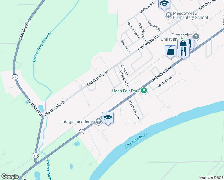 map of restaurants, bars, coffee shops, grocery stores, and more near 301 Pinehaardt Drive in Selma
