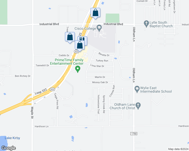 map of restaurants, bars, coffee shops, grocery stores, and more near 534 Marlin Drive in Abilene