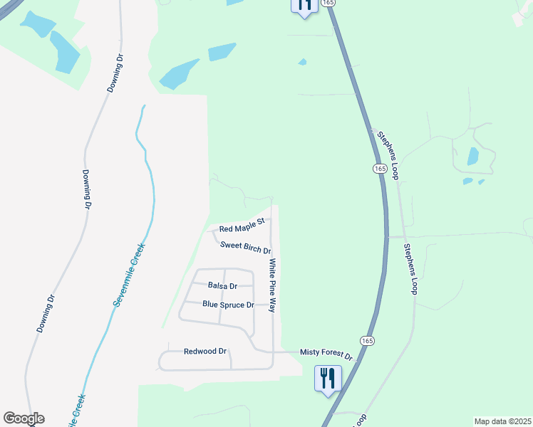 map of restaurants, bars, coffee shops, grocery stores, and more near 55 White Pine Way in Phenix City