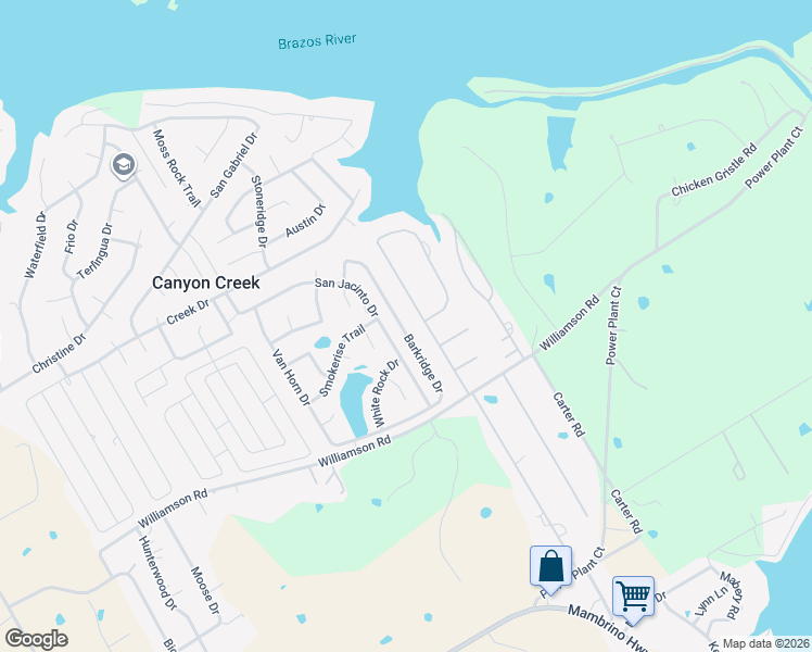 map of restaurants, bars, coffee shops, grocery stores, and more near 5703 Barkridge Drive in Granbury