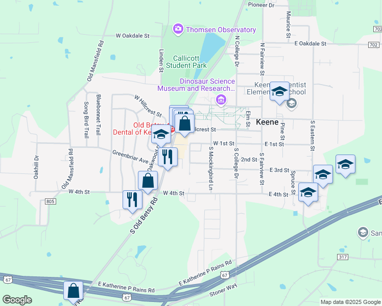 map of restaurants, bars, coffee shops, grocery stores, and more near 36 West Val Verde Circle in Keene