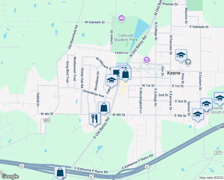 map of restaurants, bars, coffee shops, grocery stores, and more near in Keene