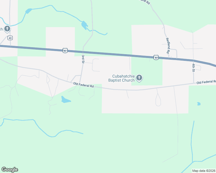 map of restaurants, bars, coffee shops, grocery stores, and more near Old Federal Road in Shorter
