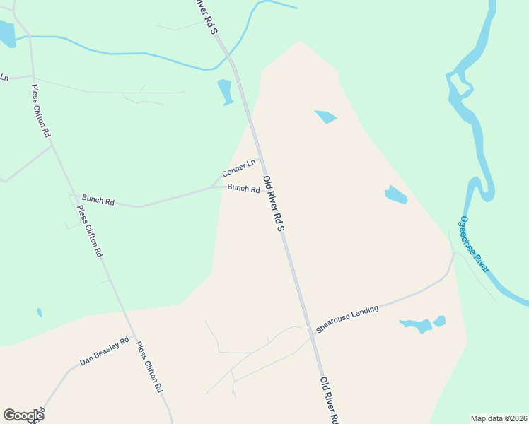 map of restaurants, bars, coffee shops, grocery stores, and more near 7567 Old River Road South in Brooklet