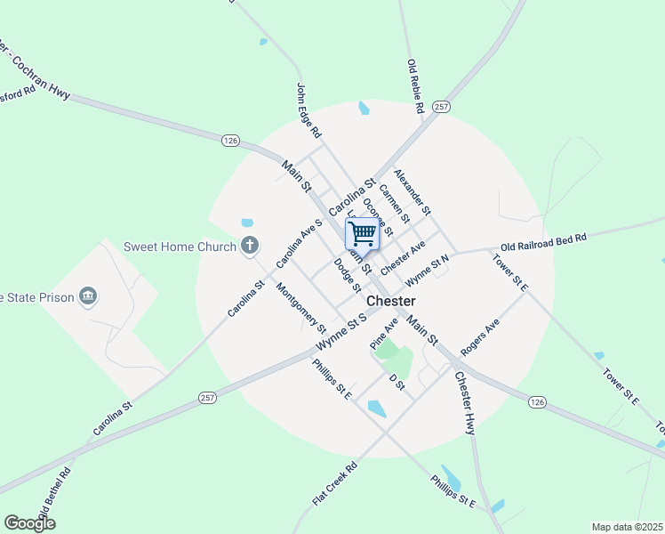 map of restaurants, bars, coffee shops, grocery stores, and more near 305 Dodge Street in Chester