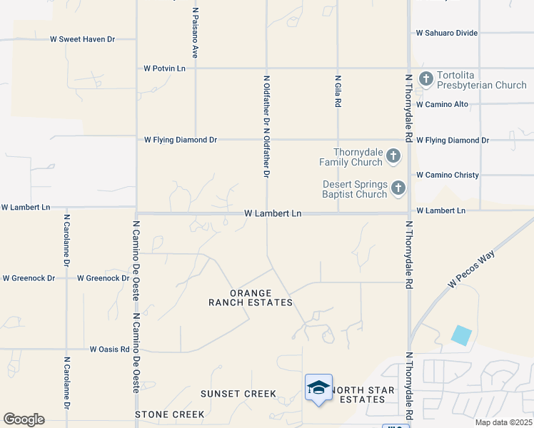map of restaurants, bars, coffee shops, grocery stores, and more near 7290 North Oldfather Drive in Tucson