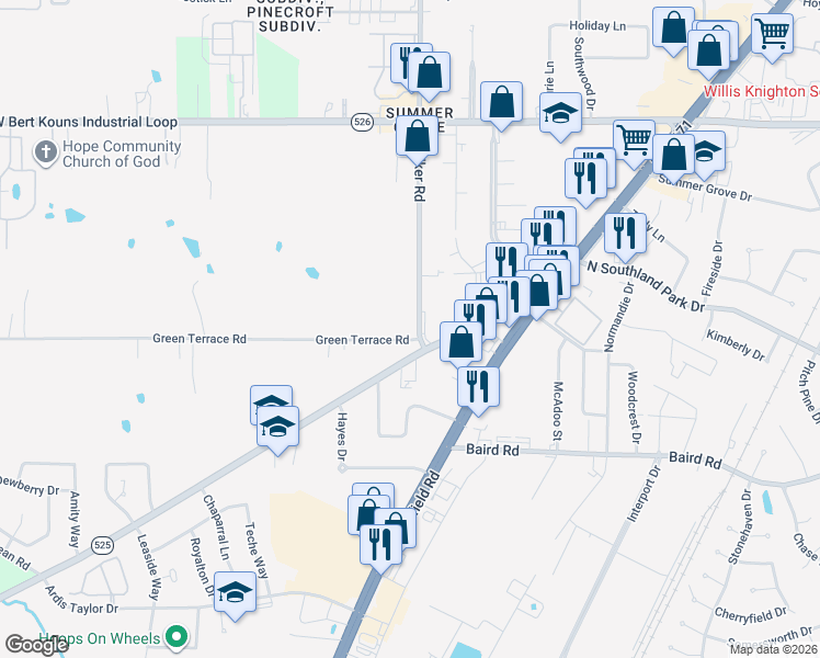 map of restaurants, bars, coffee shops, grocery stores, and more near 9319 Walker Rd in Shreveport