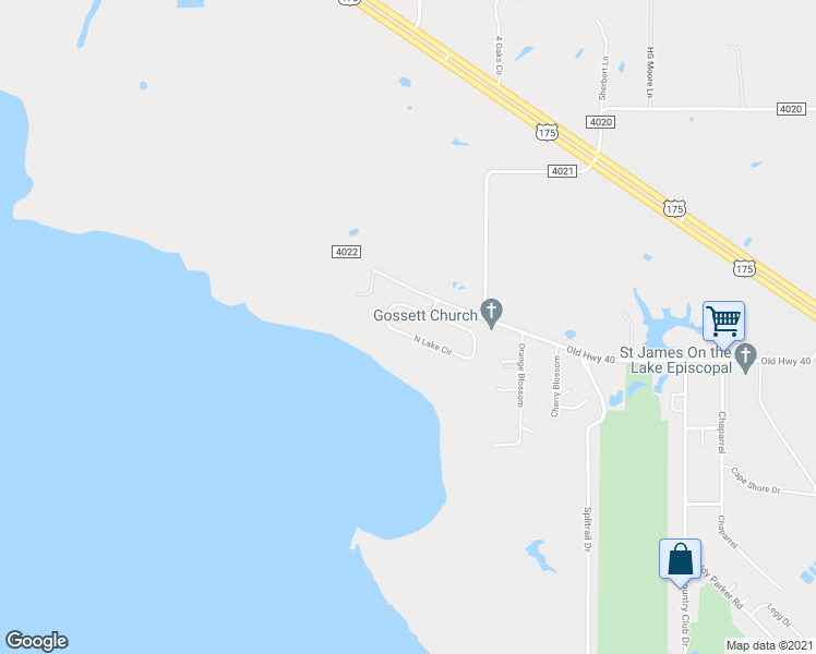 map of restaurants, bars, coffee shops, grocery stores, and more near 10227 North Lake Circle in Kemp