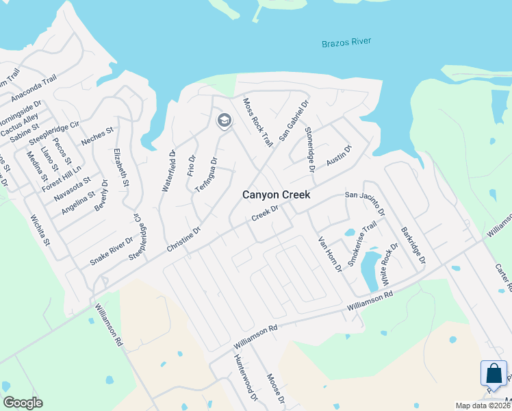 map of restaurants, bars, coffee shops, grocery stores, and more near 5115 Waterbury Court in Granbury