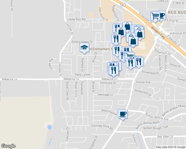 map of restaurants, bars, coffee shops, grocery stores, and more near 3603 Patty Lynne in Abilene