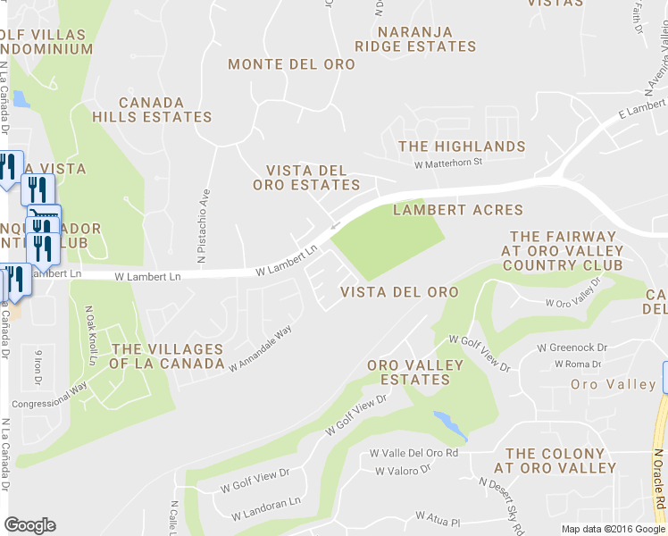map of restaurants, bars, coffee shops, grocery stores, and more near 680 West Oakley Place in Tucson