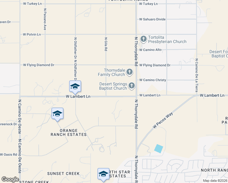 map of restaurants, bars, coffee shops, grocery stores, and more near 3911 West Lambert Lane in Tucson