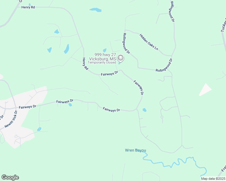 map of restaurants, bars, coffee shops, grocery stores, and more near 501 Fairways Drive in Vicksburg