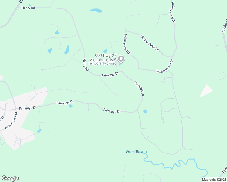 map of restaurants, bars, coffee shops, grocery stores, and more near 501 Fairways Drive in Vicksburg