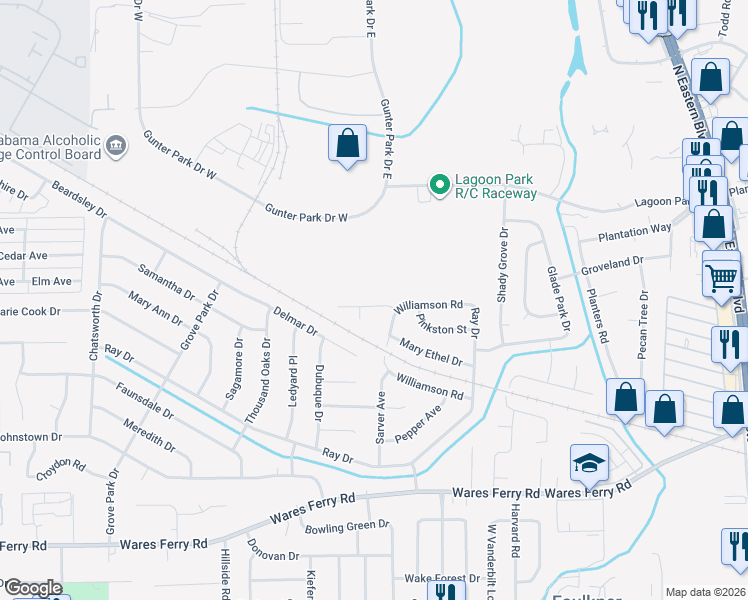map of restaurants, bars, coffee shops, grocery stores, and more near 817 Hatcher Street in Montgomery