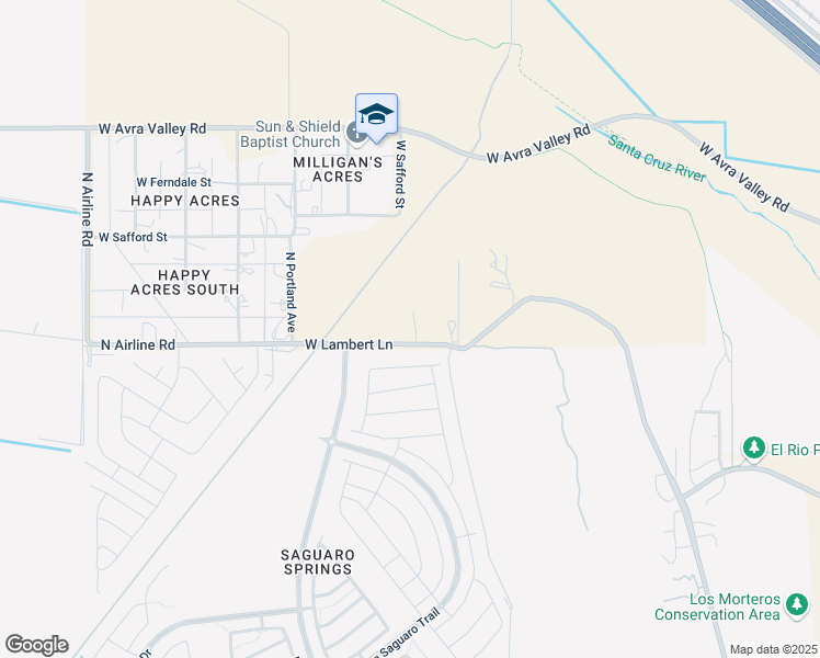 map of restaurants, bars, coffee shops, grocery stores, and more near 10450 North Silverbell Road in Tucson