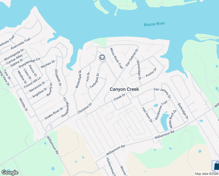map of restaurants, bars, coffee shops, grocery stores, and more near 2421 San Gabriel Drive in Granbury