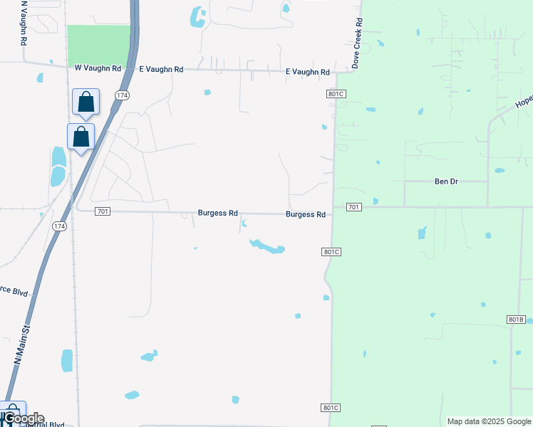 map of restaurants, bars, coffee shops, grocery stores, and more near 558 Burgess Road in Cleburne