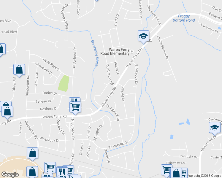 map of restaurants, bars, coffee shops, grocery stores, and more near 6224 Wares Ferry Road in Montgomery