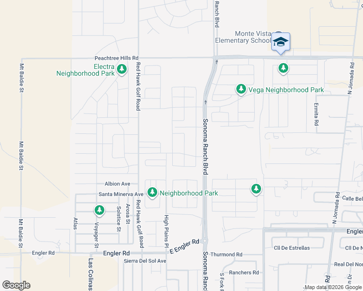 map of restaurants, bars, coffee shops, grocery stores, and more near Sonoma Ranch Boulevard in Las Cruces