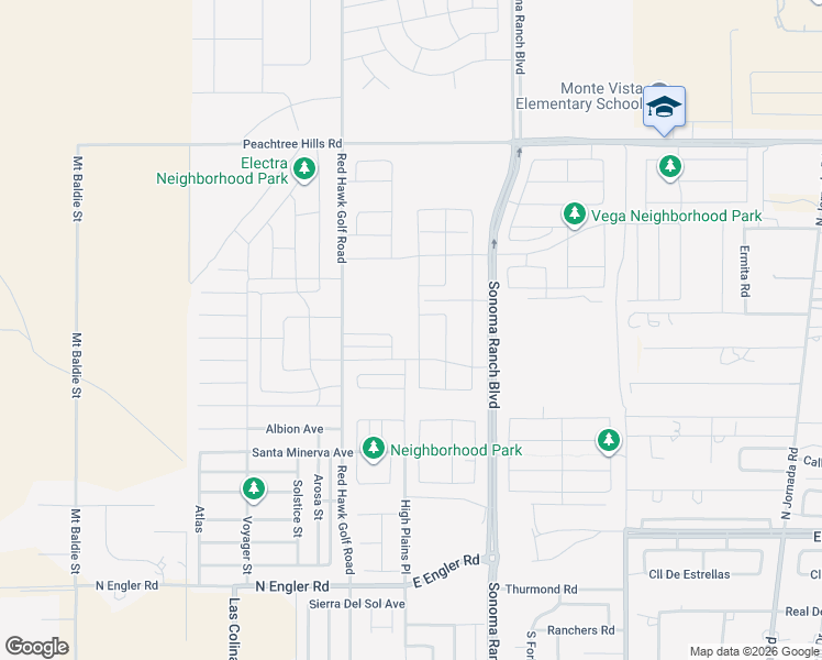 map of restaurants, bars, coffee shops, grocery stores, and more near 6088 Arosa Street in Las Cruces