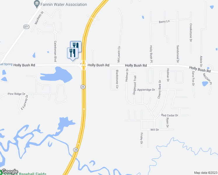 map of restaurants, bars, coffee shops, grocery stores, and more near 132 Blackstone Circle in Brandon