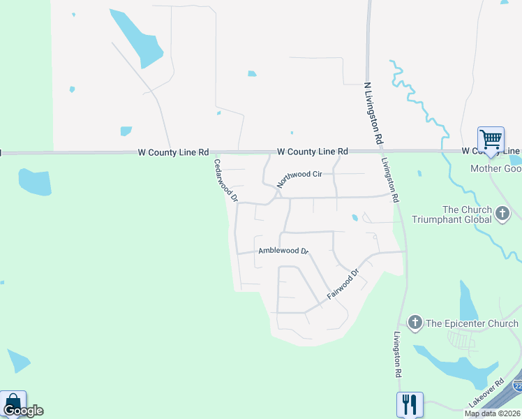 map of restaurants, bars, coffee shops, grocery stores, and more near 1921 Northwood Circle in Jackson