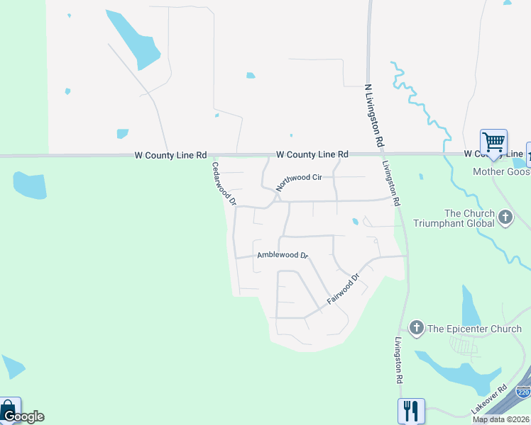 map of restaurants, bars, coffee shops, grocery stores, and more near 1921 Northwood Circle in Jackson