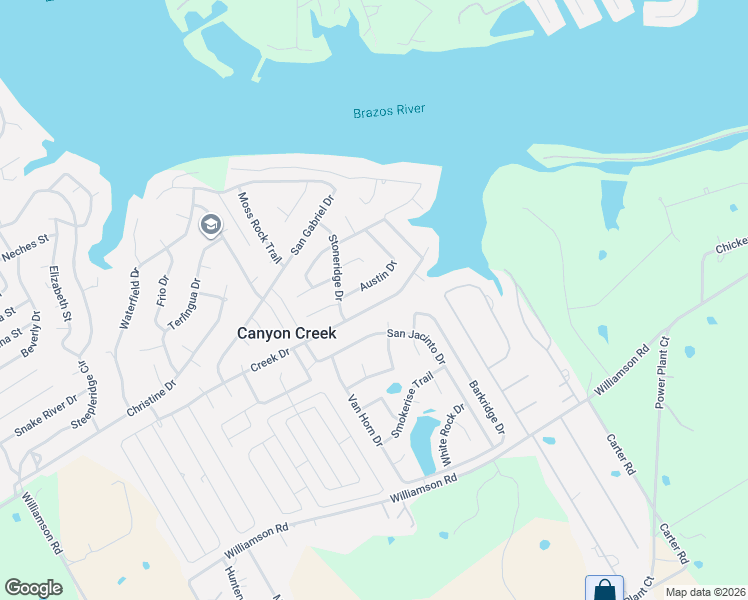 map of restaurants, bars, coffee shops, grocery stores, and more near 2614 Creek Drive in Granbury