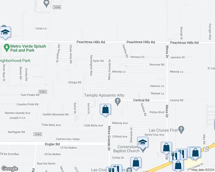 map of restaurants, bars, coffee shops, grocery stores, and more near 5026 Kenner Way in Las Cruces