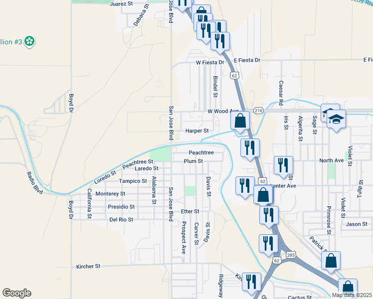 map of restaurants, bars, coffee shops, grocery stores, and more near 311 Peachtree in Carlsbad