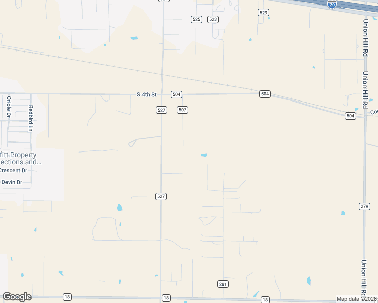 map of restaurants, bars, coffee shops, grocery stores, and more near 1246 County Road 507 in Baird