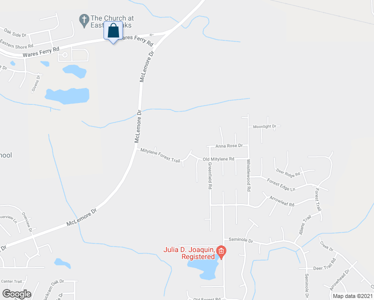 map of restaurants, bars, coffee shops, grocery stores, and more near 7201 Mitylene Forest Trail in Montgomery